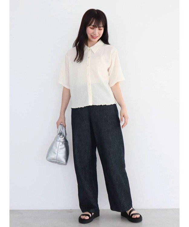 Green Parks BEST PRICE 表面カット衿付シャツ Ecru