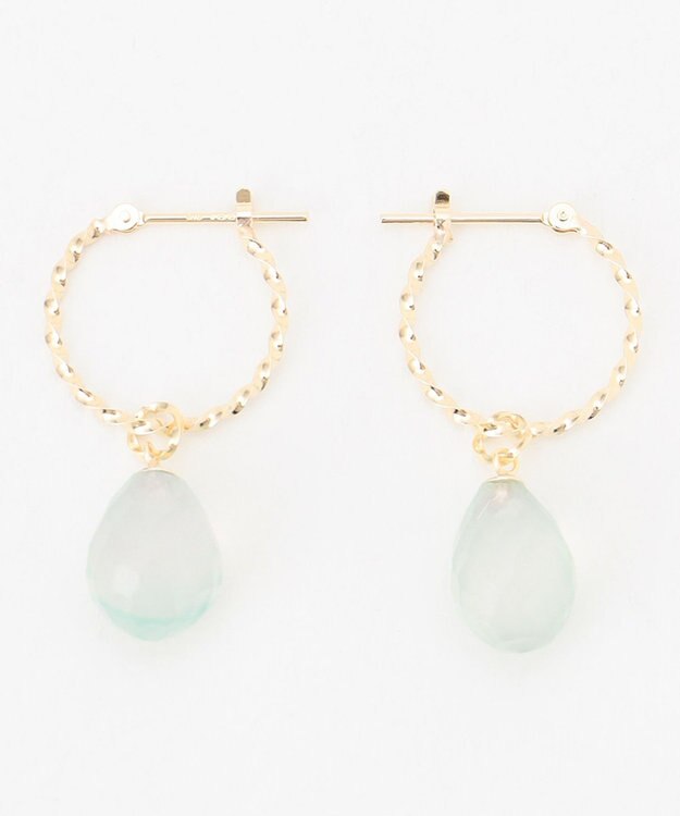 TOCCA 【WEB限定】LEGAME PIERCED EARRINGS L K10 天然石 ピアス L シーブルーカルセドニー