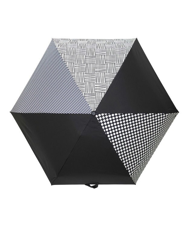+RING 【UVカット95%以上】【UPF50＋】プラスリング レディース 晴雨兼用 折傘 BLKT1309 黒