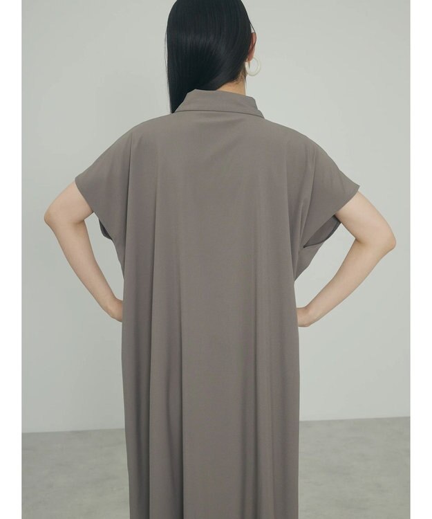 Green Parks ａ．タックプリーツシャツワンピース Gray Beige