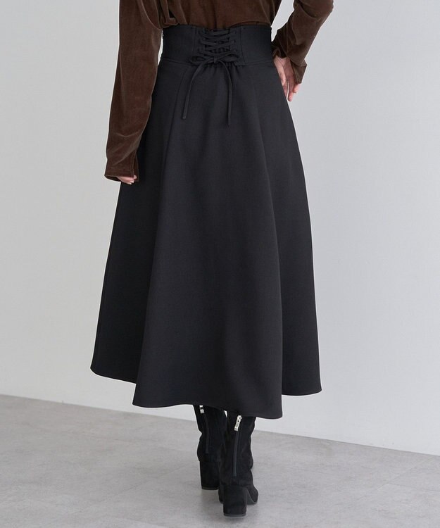 earth music&ecology バックレースアップスカート Black
