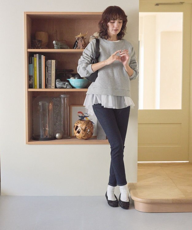 AMERICAN HOLIC ラメ裏起毛スウェット Light Gray Mixture