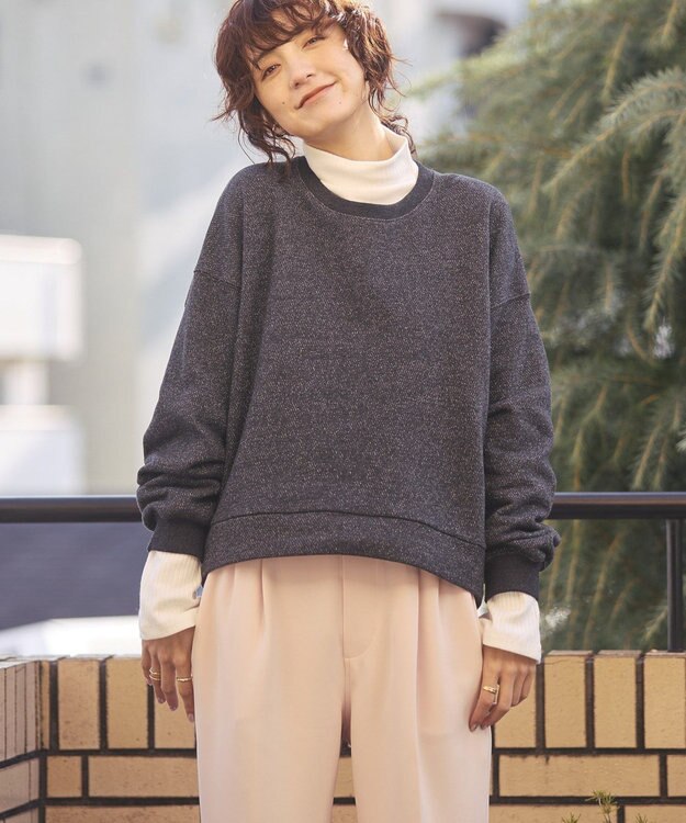 AMERICAN HOLIC ラメ裏起毛スウェット Dark Gray Mixture