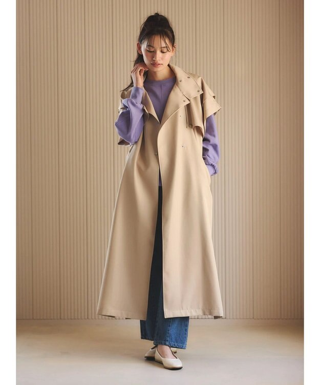 Green Parks ・ＥＬＥＮＣＡＲＥ　ＤＵＥ　トレンチロングベスト Beige