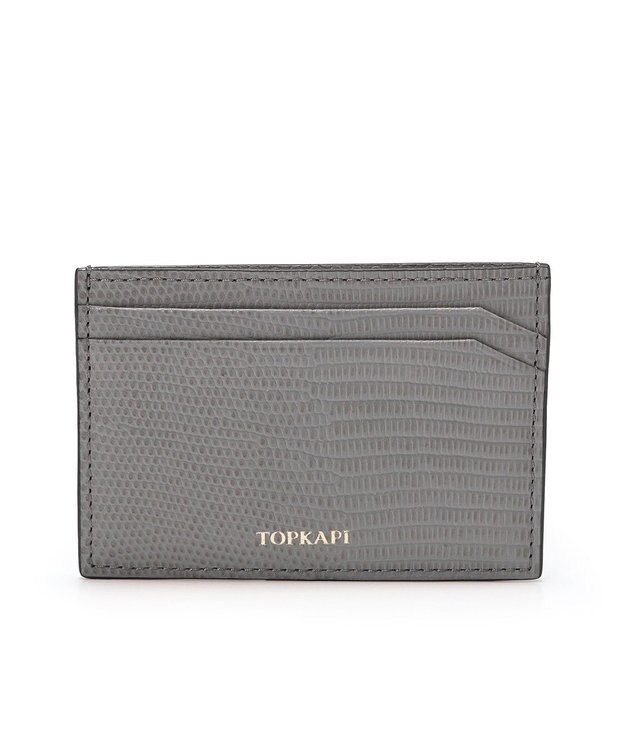 TOPKAPI 【TOPKAPI】イタリアンレザー リザード型押し パスケース  LUCIA ルチア ミディアムグレー