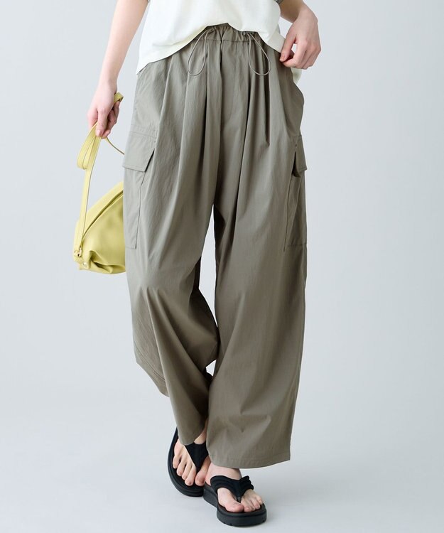 ANY L 撥水ナイロンカーゴパンツ カーキ