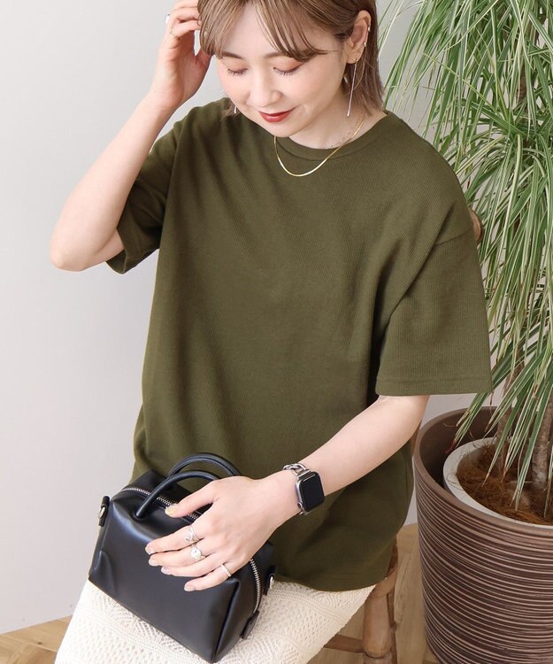 AMERICAN HOLIC ワッフル半袖プルオーバー Khaki