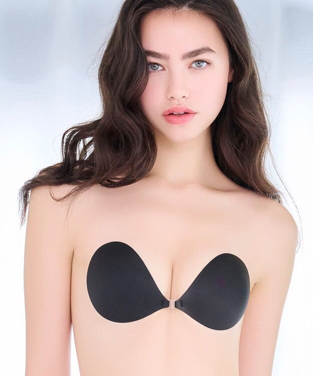 BRADELIS New York 【NuBra / キープ・軽量・響きにくい】ヌーブラ・シームレス ワイヤーマジック 正規品 ワイヤー内蔵 ブライダルインナー ドレス Tシャツブラ ブラック