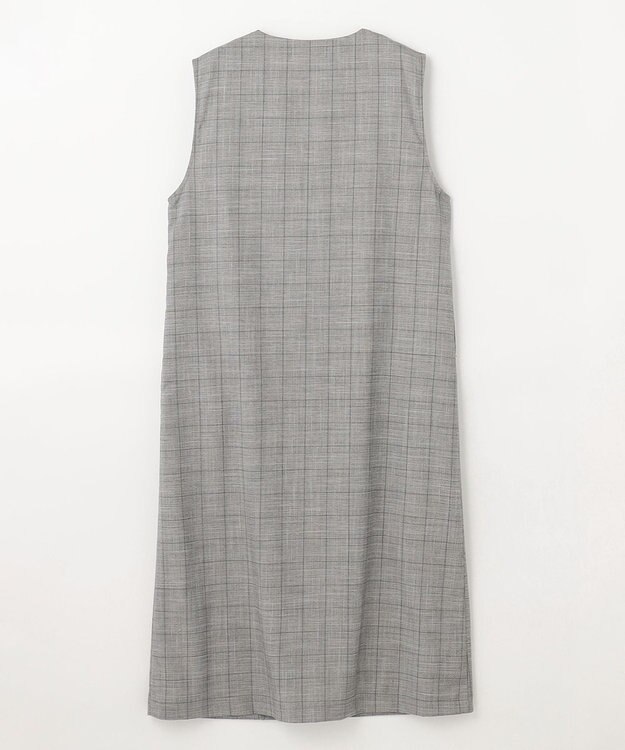 ANY 【2WAY・洗える】Vネック ジレワンピース グレンチェック