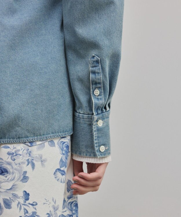 GRACE CONTINENTAL デニムボウタイシャツ ブルー