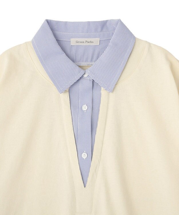 Green Parks 衿レイヤードッキングチュニック Off White
