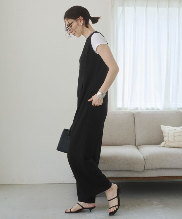 WEGO 【ANGIE VINTAGE】Vネックオールインワン ブラック