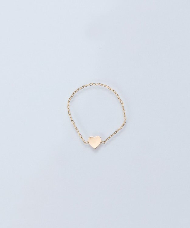 Phoebe 【K10】ハートチェーンリング　ゴールド　11号/13号　BOX付き ゴールド