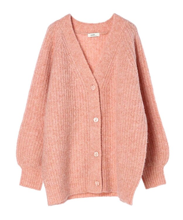 earth music&ecology フワフワＭＩＸヤーンカーディガン Orange