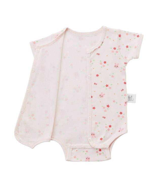 MIKI HOUSE HOT BISCUITS 【60-70cm】 半袖ボディシャツ(前開き) ピンク