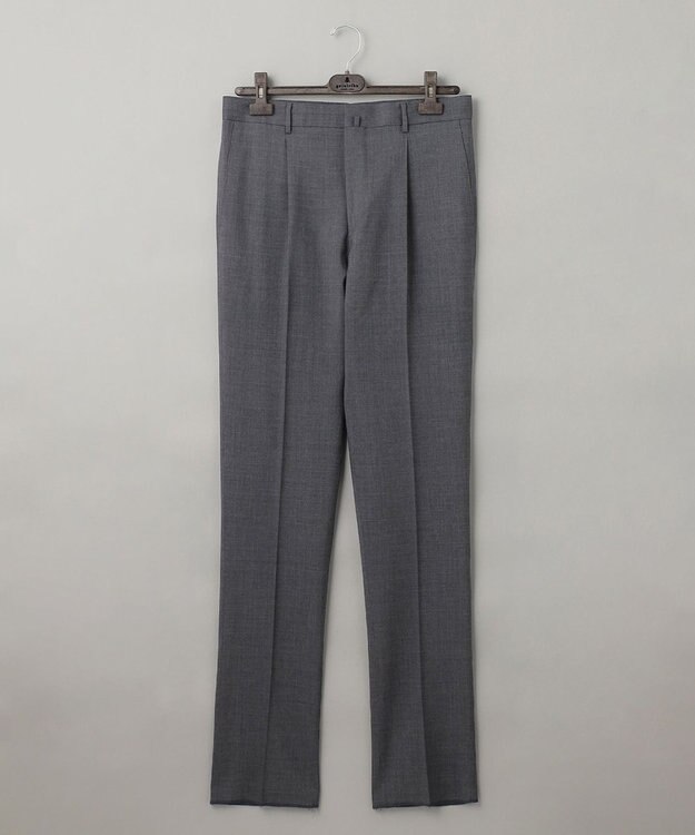 GOTAIRIKU ロングセラー【洗える/折り目加工/シワになりにくい/ウエストアジャスター】ウォッシャブル サマーウール100％パンツ_定番色(1タック)24年モデル ライトグレー系