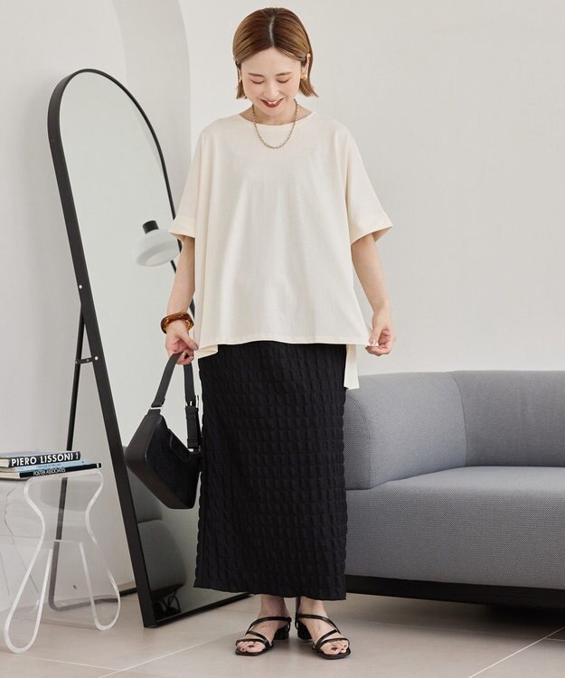 AMERICAN HOLIC 接触冷感バックタックプルオーバー Ivory