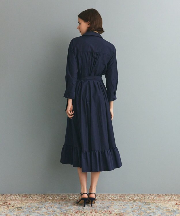 GRACE CONTINENTAL カシュクールシャツワンピース ネイビー