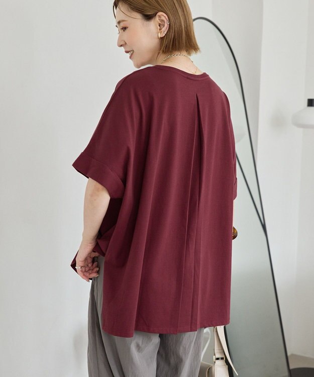 AMERICAN HOLIC 接触冷感バックタックプルオーバー Bordeaux