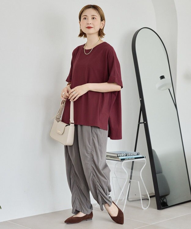 AMERICAN HOLIC 接触冷感バックタックプルオーバー Bordeaux