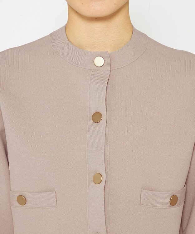 uncrave 【手洗い可】ヴィスコースナイロン ジャガード ニットジャケット（uncrave STANDARD） ベージュ