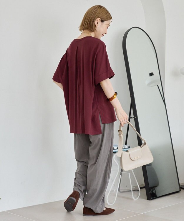 AMERICAN HOLIC 接触冷感バックタックプルオーバー Bordeaux