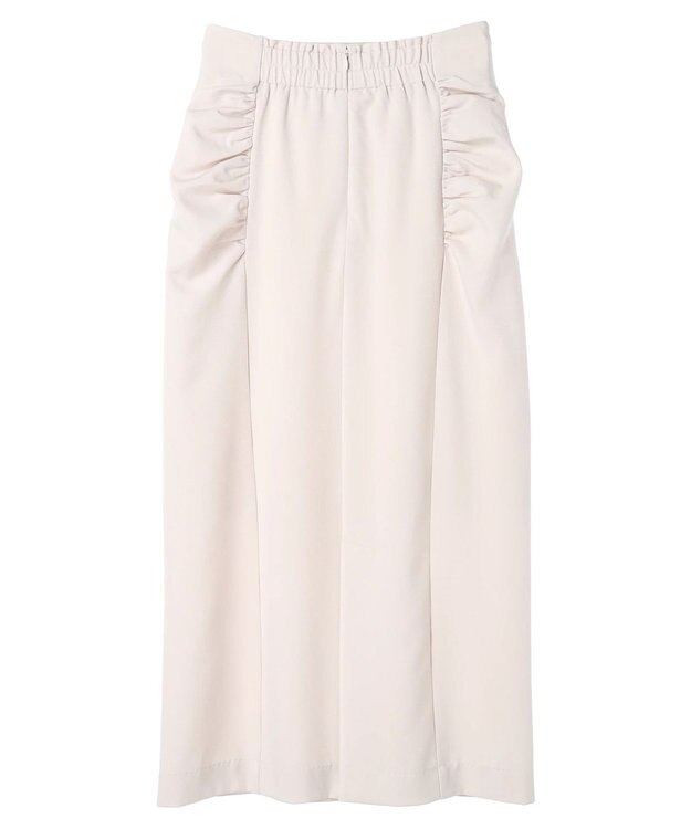 YECCA VECCA シャーリングロングナロースカート Light Beige