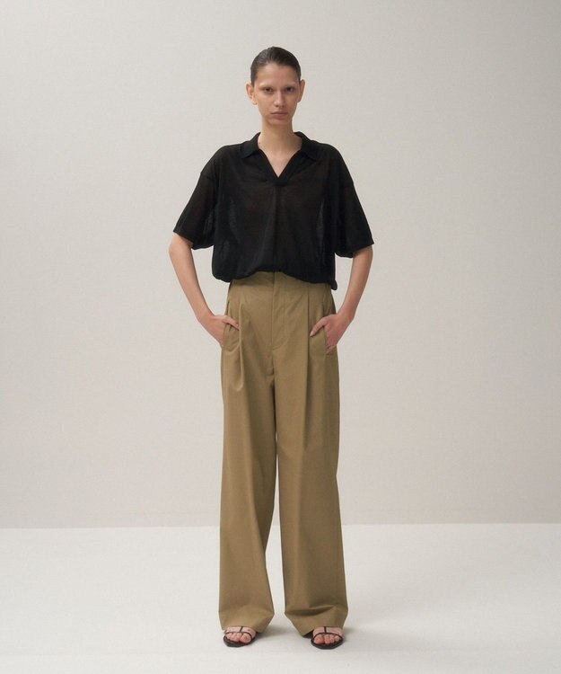 ATON ORGANIC COTTON TWILL | イージーパンツ BEIGE