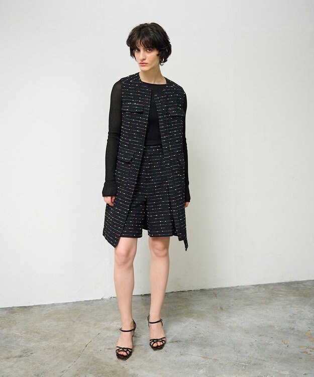 GRACE CONTINENTAL ネオンドットジャガードパンツ ブラック