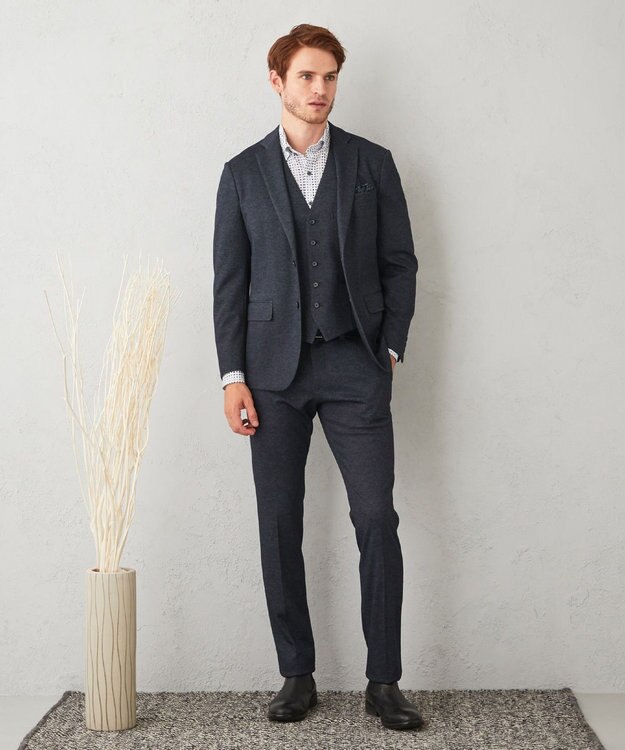 JOSEPH ABBOUD 【多機能/ストレッチ】ツィーディージャージーベスト ネイビー系