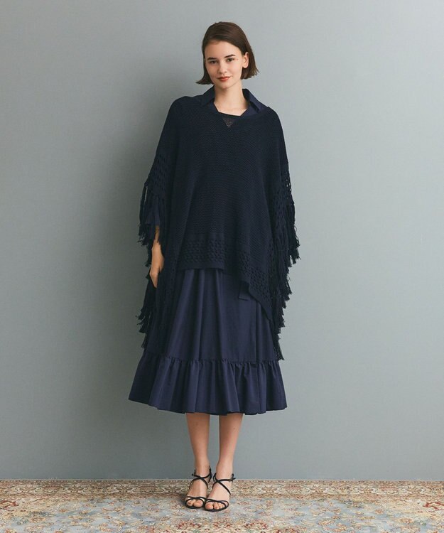 GRACE CONTINENTAL カシュクールシャツワンピース ネイビー