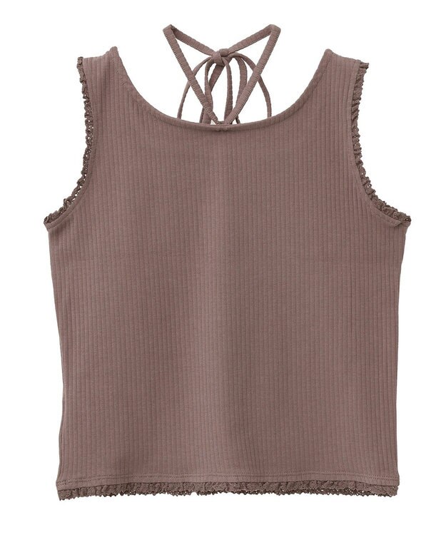 earth music&ecology マルチｗａｙネックホルターレースタンク Brown