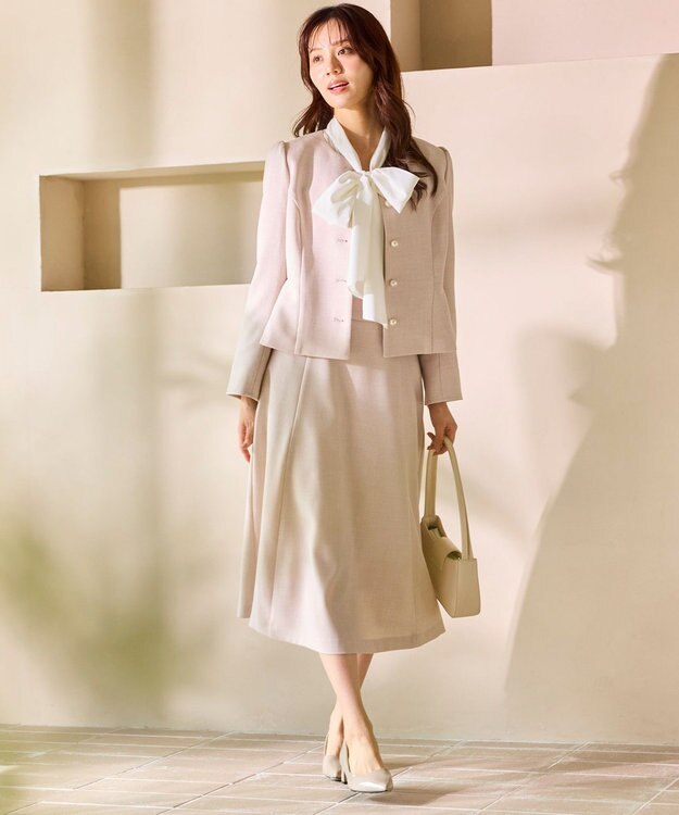 Feroux 【新色追加・洗える】ボリューム リボンタイ ブラウス アイボリー系