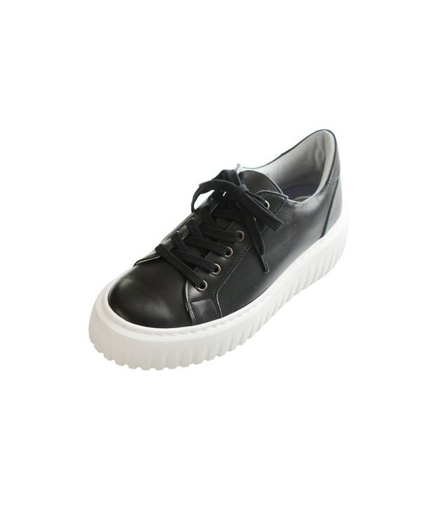 Pointer 日本製 レースアップ厚底スニーカー ブラック