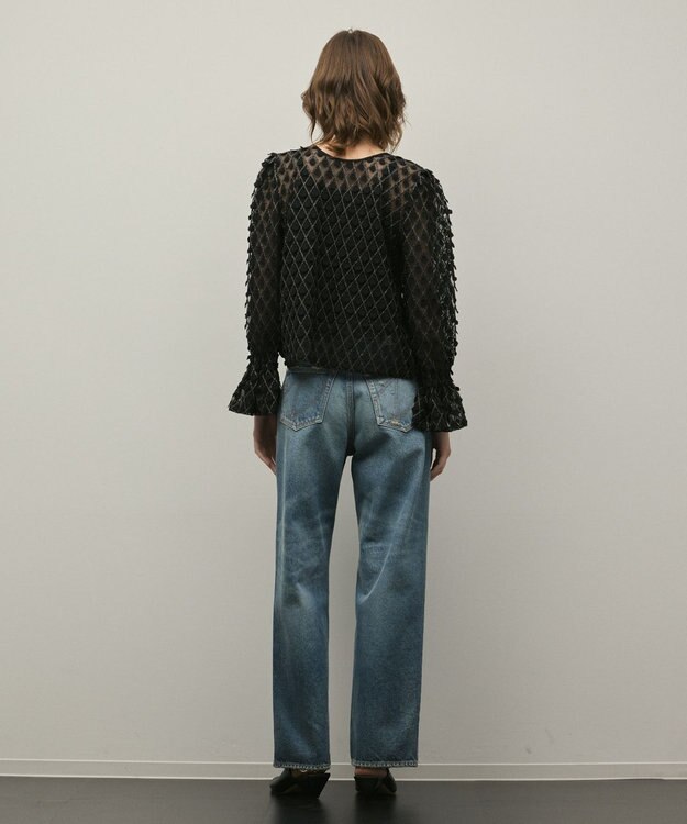 GRACE CONTINENTAL モチーフチュールブラウス ブラック