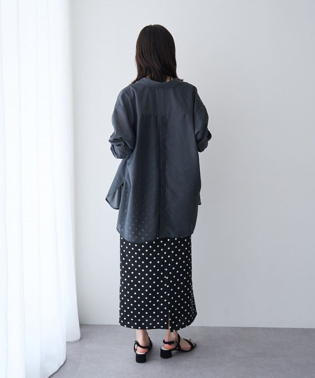 YECCA VECCA バック釦シアーシャツ Charcoal Gray