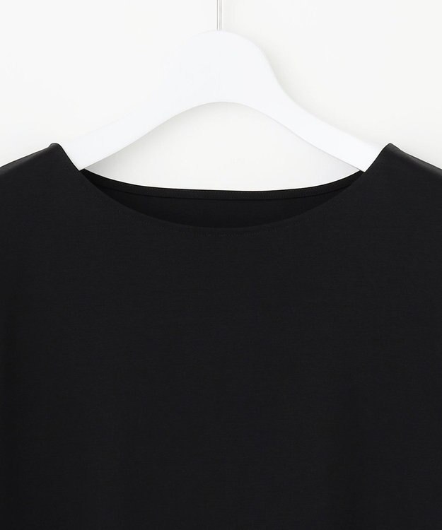 23区 L 【洗える】スムースコンビジャージー フレンチスリーブ カットソー ブラック