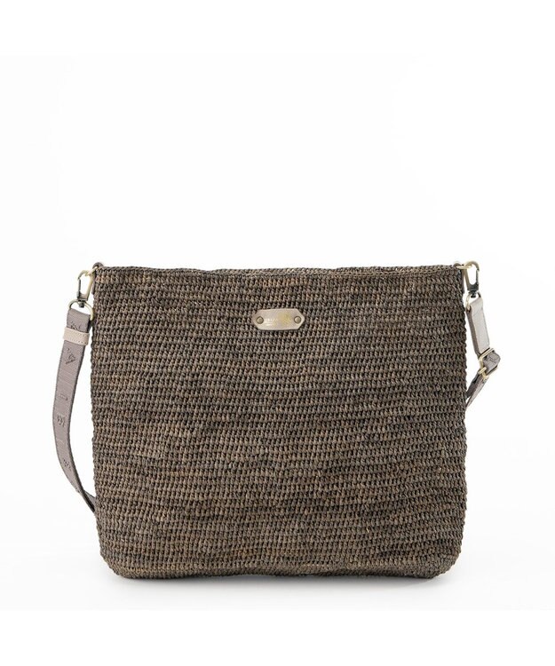 IBIZA ラフィア　ショルダーバッグ（草木染め） グレー