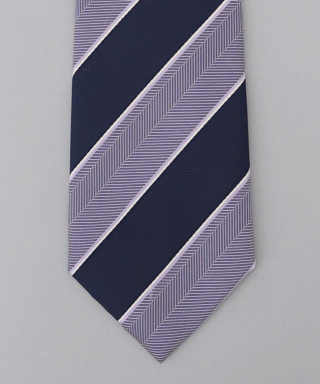 GOTAIRIKU 【日本製】西陣ネクタイ_レジメンタルストライプ柄 パープル系1