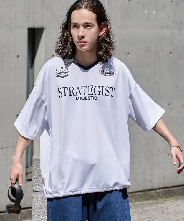 WEGO 【ユニセックス着用ITEM/MLサイズ展開】ドロストゲームシャツプルオーバー ホワイト