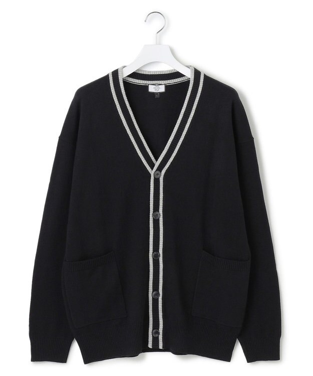 J.PRESS YORK STREET 【UNISEX】ANTI PILLING WOOL Vネックカーディガン ブラック系