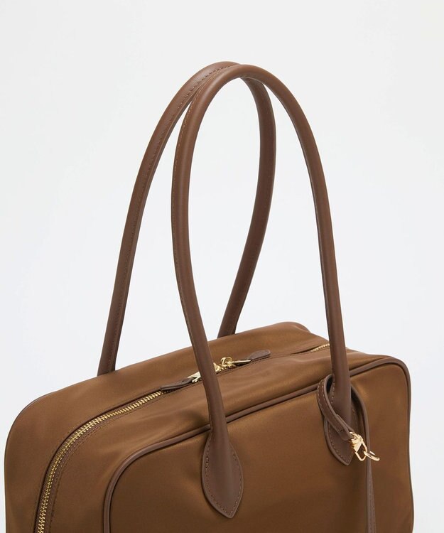 TOPKAPI 【Breath TOPKAPI】PRIM プリム ナイロン ロングハンドル ミニ ボストン トートバッグ チャーム付き ブラウン