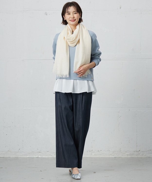 J.PRESS LADIES ダンボールジャージー カットソー ブルーグレー系