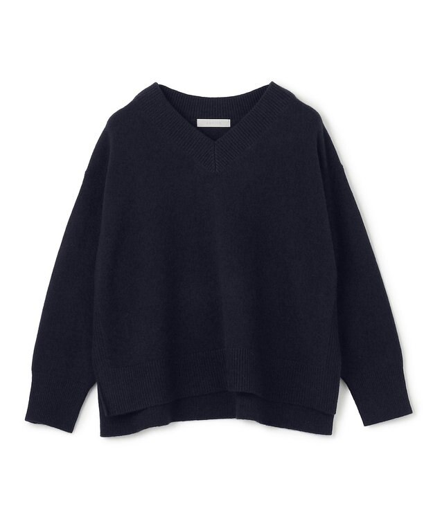 UNFILO 【野呂佳代さん着用】カシミヤブレンド Vネックニット ネイビー