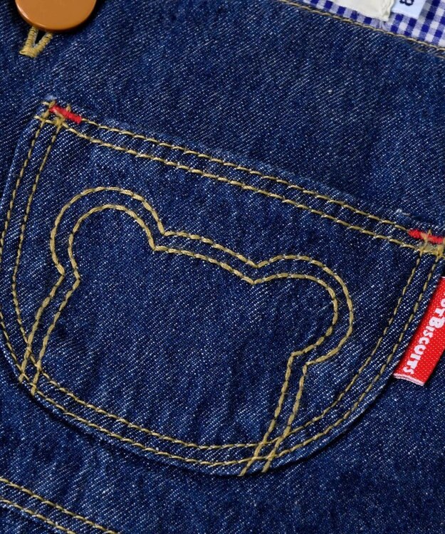 MIKI HOUSE HOT BISCUITS 【70-90cm】 デニム オーバーオール インディゴブルー