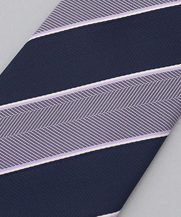 GOTAIRIKU 【日本製】西陣ネクタイ_レジメンタルストライプ柄 パープル系1