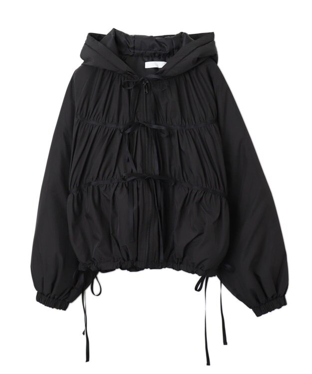 WEGO リボンフードブルゾン ブラック