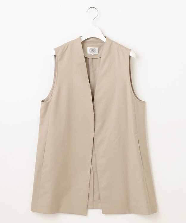 J.PRESS LADIES 【セットアップ対応・洗える・UVケア・速乾】 OXIJEWELストレッチ ジレ ベージュ系