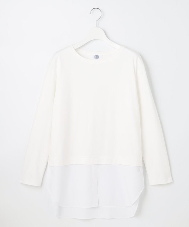 J.PRESS LADIES 【接触冷感・UVケア】レイヤードジャージー カットソー ホワイト系