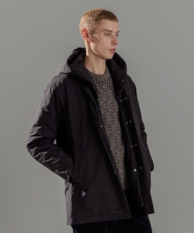 JOSEPH HOMME パウダーピーチクロス　 3WAYフードコート ブラック系